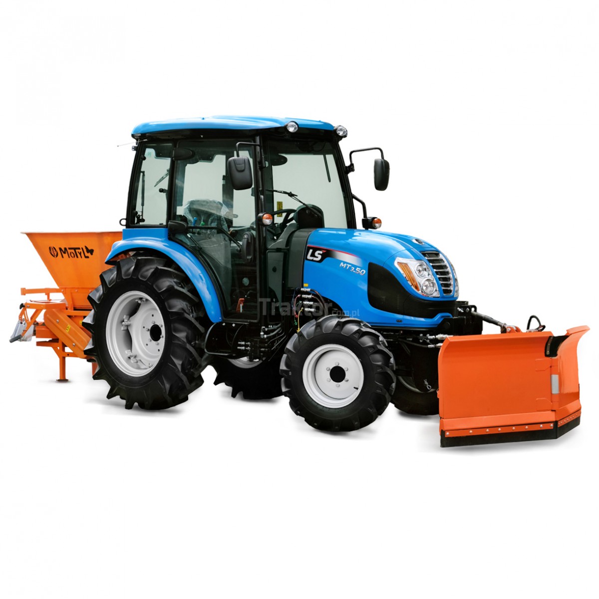 LS Tractor MT3.50 MEC 4x4 - 47 HP / CAB + 180 cm arrow snow plow, hydraulic, 4FARMER + MOTYL spreader LS Tractor MT3.50 MEC 4x4 - 47 HP / CAB + 180 cm arrow snow plow, hydraulic, 4FARMER + MOTYL spreader