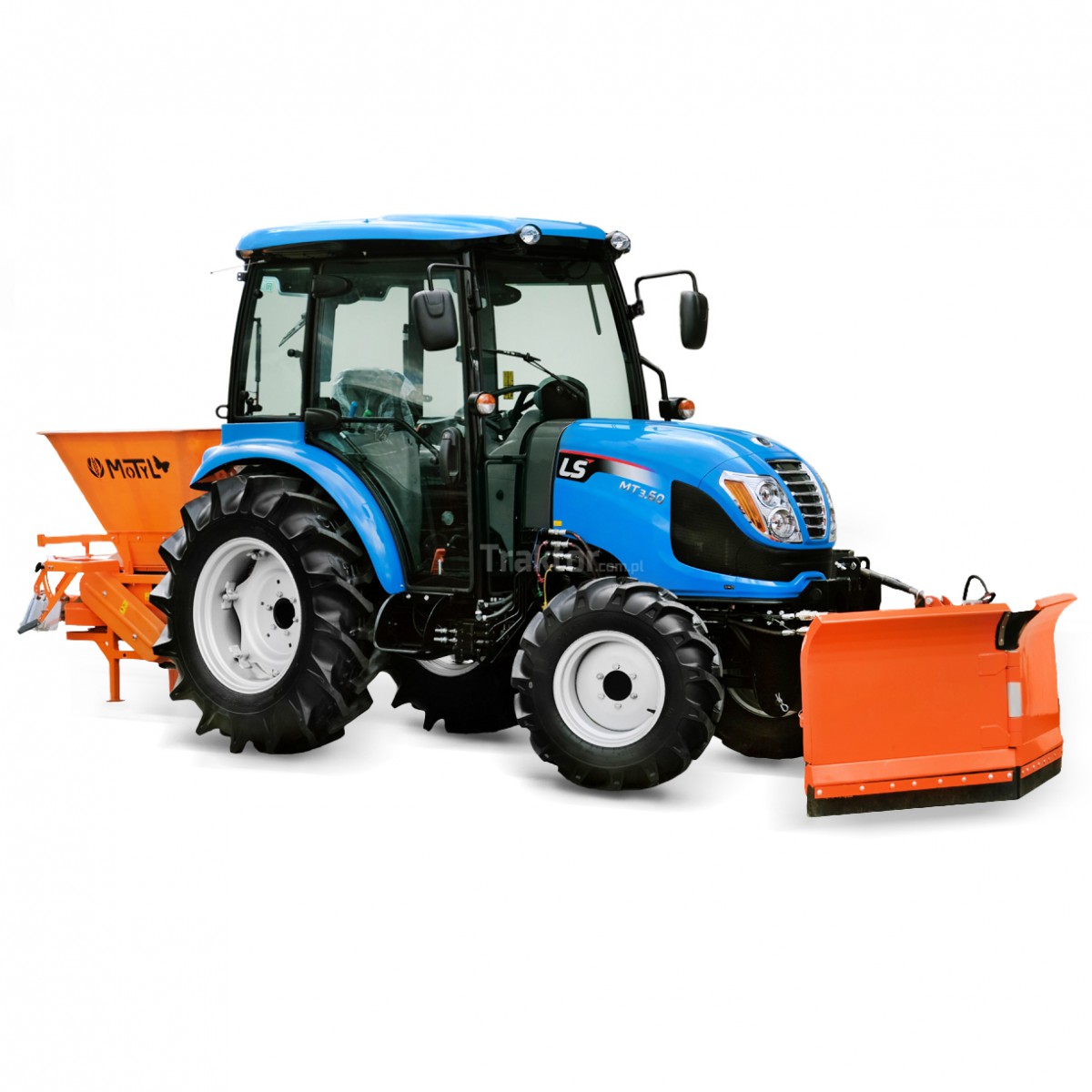 LS Tractor MT3.60 MEC 4x4 - 57 HP / CAB + 180 cm arrow snow plow, hydraulic, 4FARMER + MOTYL spreader LS Tractor MT3.60 MEC 4x4 - 57 HP / CAB + 180 cm arrow snow plow, hydraulic, 4FARMER + MOTYL spreader