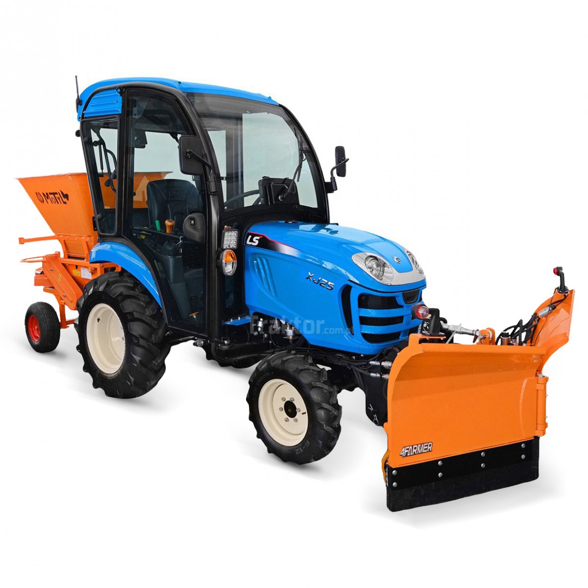 LS Tractor XJ25 MEC 4x4 - 24.4 KM / CAB + Motyl spreader + Vario 150 cm arrow snow plow, hydraulic 4FARMER LS Tractor XJ25 MEC 4x4 - 24.4 KM / CAB + Motyl spreader + Vario 150 cm arrow snow plow, hydraulic 4FARMER